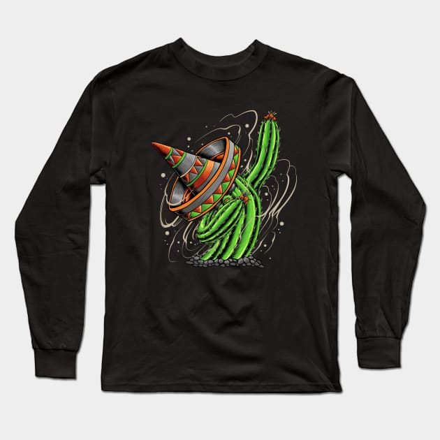 Dabbing Cactus - Cinco De Mayo Long Sleeve T-Shirt by BDAZ